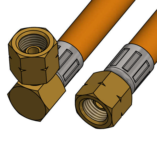 Gasolslang 80cm med G1/42 LH vinkel växlande till + G1/4" LH lekande