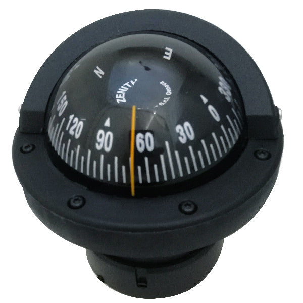 Riviera kompass nedfälld ZENITH BZ1 SLIM 80mm, svart, front