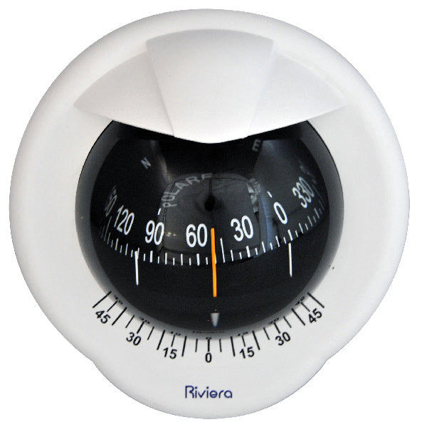 Riviera kompass POLARE BP1 - 80mm, skottmont. vit/svart ros
