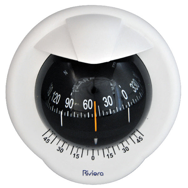Riviera kompass POLARE BP2 100mm, skotmont. vit/svart ros