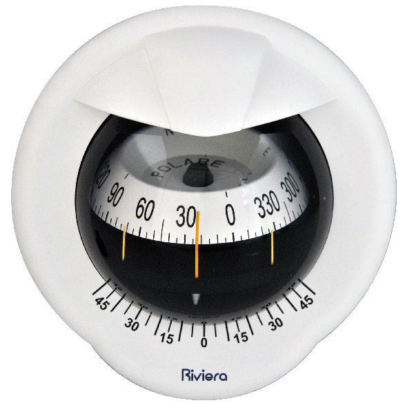 Riviera kompass POLARE BP2 100mm, skotmont. vit/vit ros