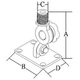 Glomex RA115 svart 4-vägsantenn-vippbeslag i nylon