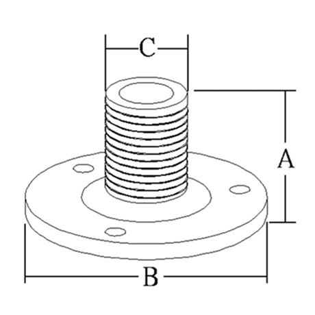 Antennbeslag nylon däcksm. 1"