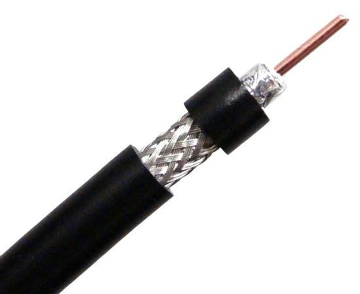 VHF-kabel RG58 super low loss, svart 6mm, 100m