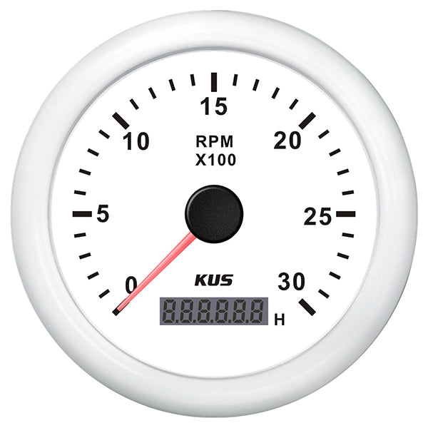 Kus Varvräknare diesel 0-3000 rpm vit 12/24v ø85