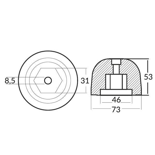 Zinkanode Sidepower/Sleipner (501180)