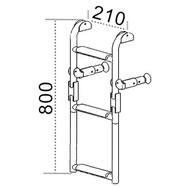 Badstege aluminium 3-steg