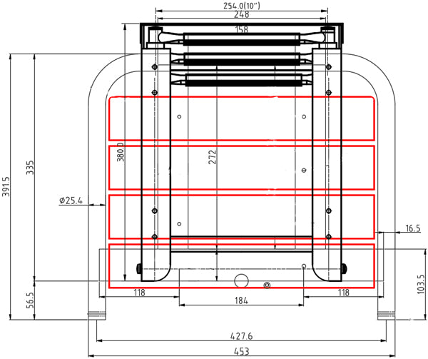 Badplattform med 3-stegsstege L-45cm d-39cm