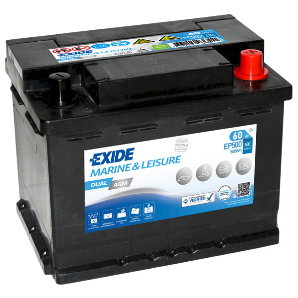 Exide Batteri dual AGM 680cca - 60Ah