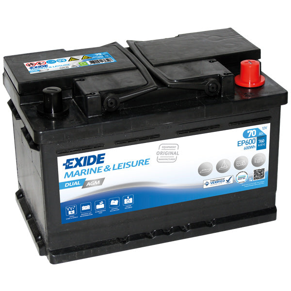 Exide Batteri dual AGM 760cca - 70Ah