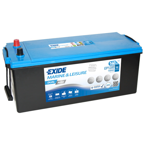 Exide Batteri dual AGM 700cca - 140Ah poler i samma ände