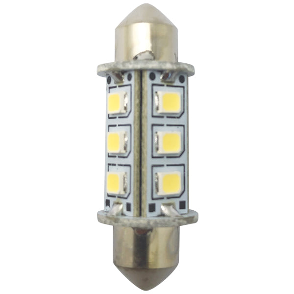 1852 LED lantern pinolpære 37mm 10-36V 1,2/10W 6000K - 2 pak