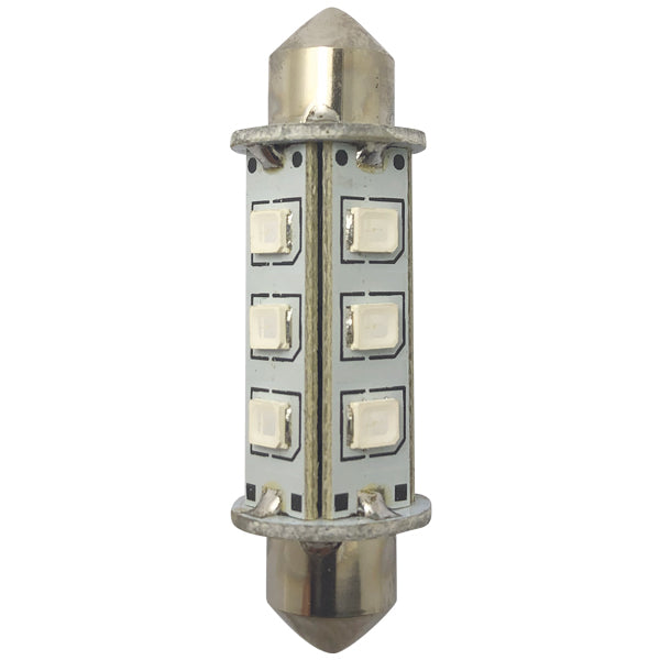 1852 LED lantern pinolpære 42mm 10-36V 1,2/10W grøn - 2 pak