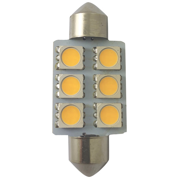 1852 LED  pinolpære 37mm 10-35vdc 1,2/10W - 2 pak