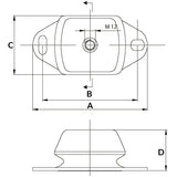 Motorupphängning 40 kg. shore 45 12mm