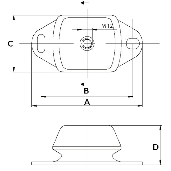 Motorupphängning 200kg. shore 55 20mm