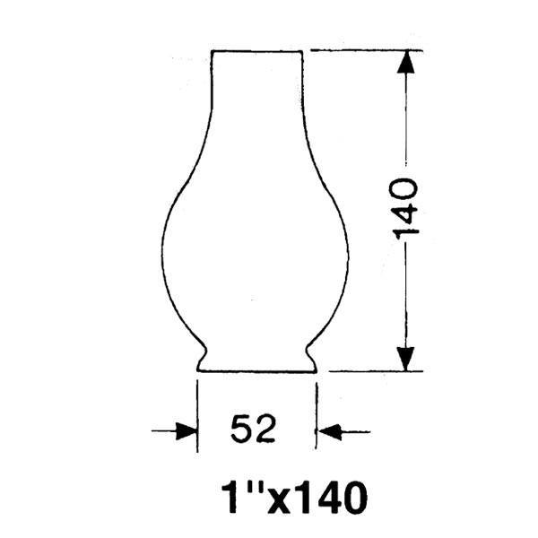 DHR Lampglas 1 x 140 mm