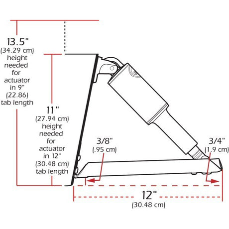 Lenco trimplanset Edge Mount, 12"